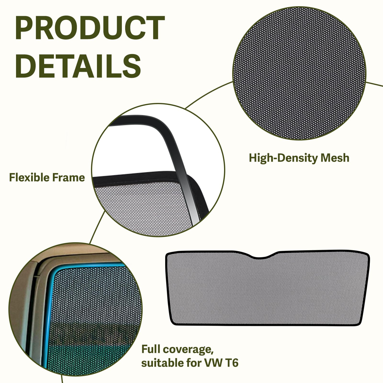 ZATOOTO Parasol Ventanas Traseras Coche para VW T6, Protección Solar, Antirrayos UV, Apto para Niños, Plegable