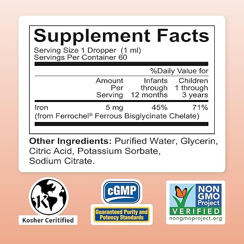 Miniatura 2 de De la Naturaleza Nutra Infant Hierro Suplemento Gotas, 2 oz, alta potencia Hierro Suplemento, Digestible, vitaminas y minerales bebé Sangre Builder,