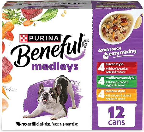 Purina Beneful Medleys Variety Pack Wet Dog Food 24 Cans