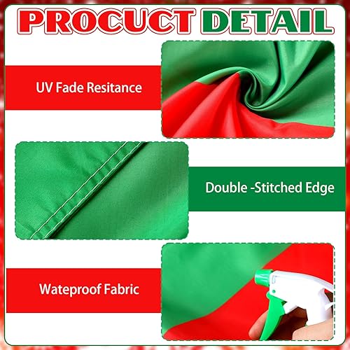 Miniatura 5 de Paquete de 2 banderas de Navidad grandes de 2.3 x 20 pies con banderines de Navidad, color rojo, verde y blanco, decoración colgante para Navidad,