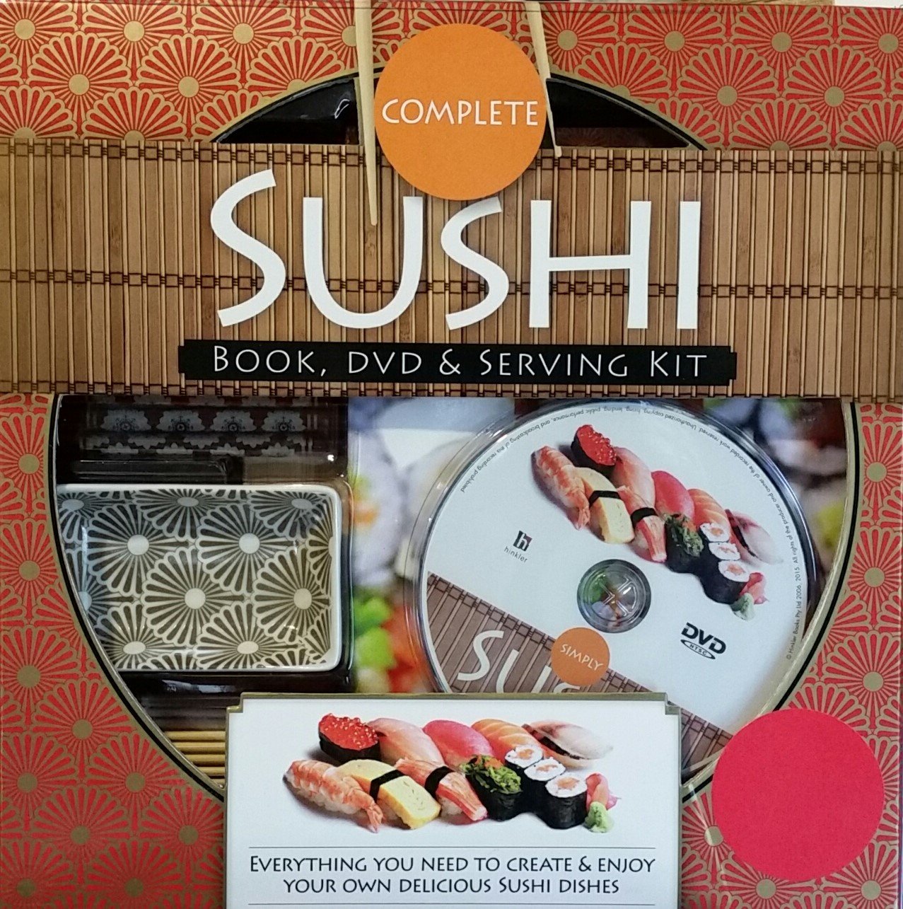 Complete Sushi Making Kit: Book, Instructional DVD & Serving Set for Home Chefs