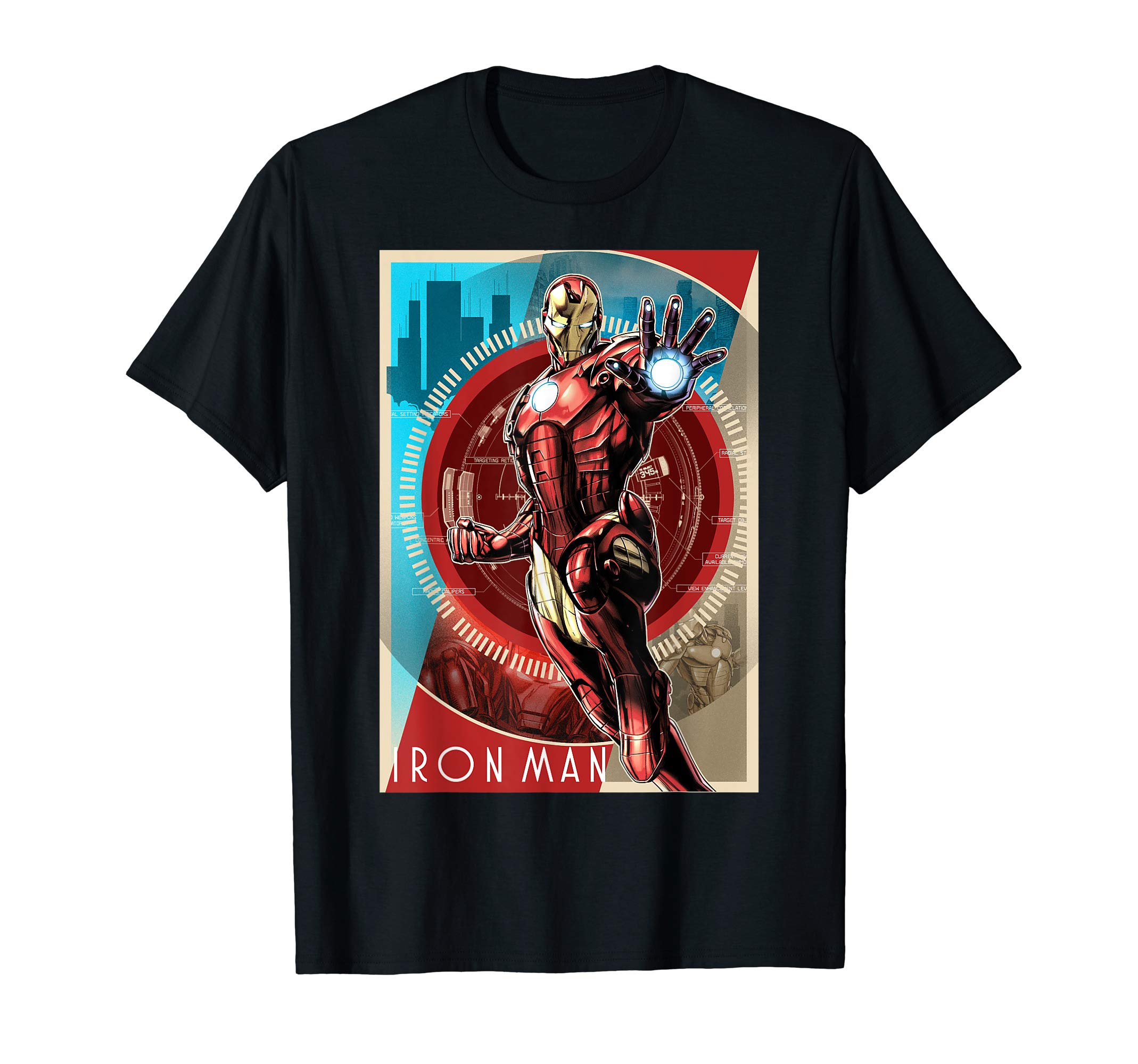 Marvel Iron Man Vintage Tech Poster T Shirtoeko Tex Standard