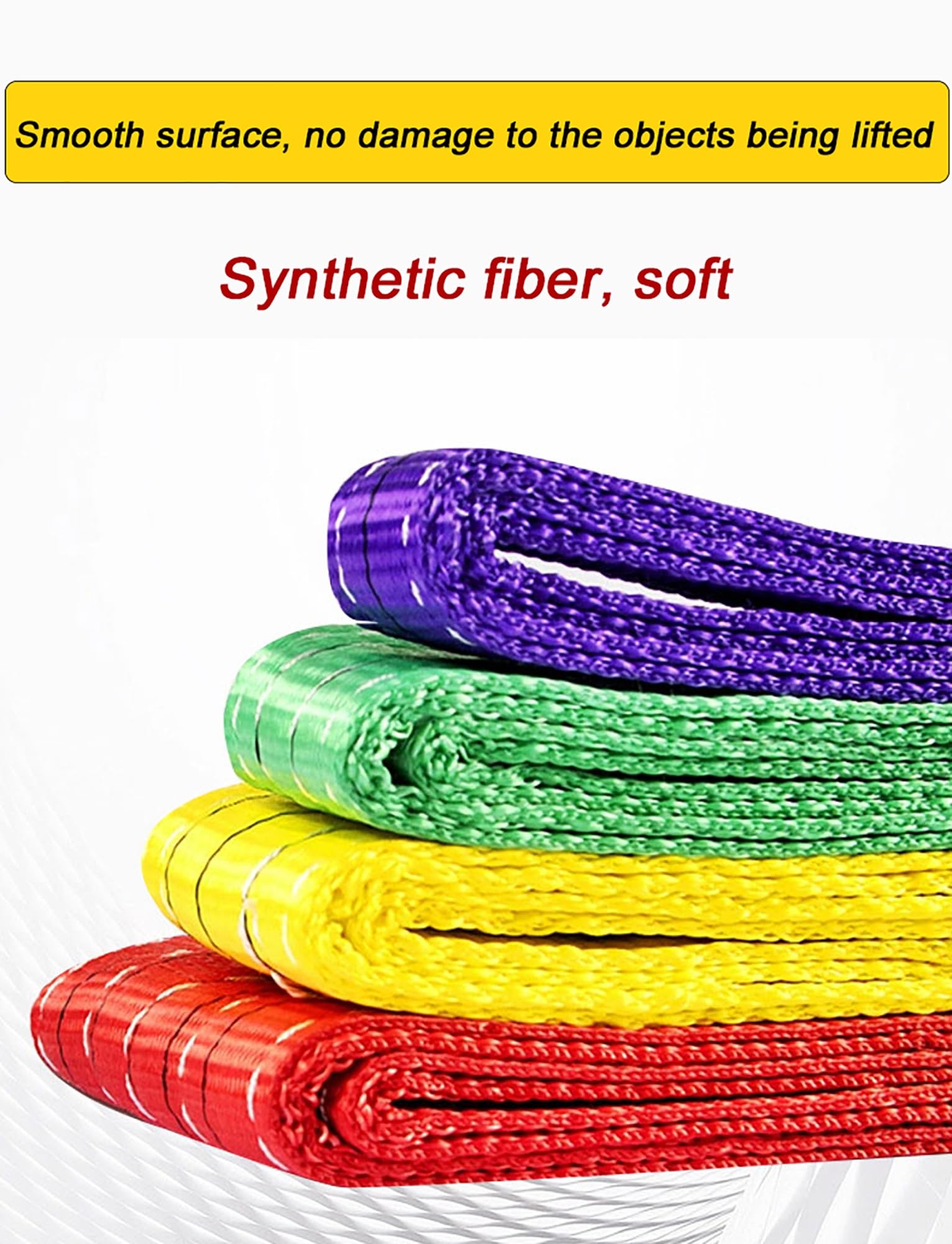 Cinghie di sollevamento in poliestere con codice colore da 1 a 6 tonnellate - Cinghie piatte lunghe 10 metri for gru, sollevamento, traino e sollevamento(1 Ton-10 meter)