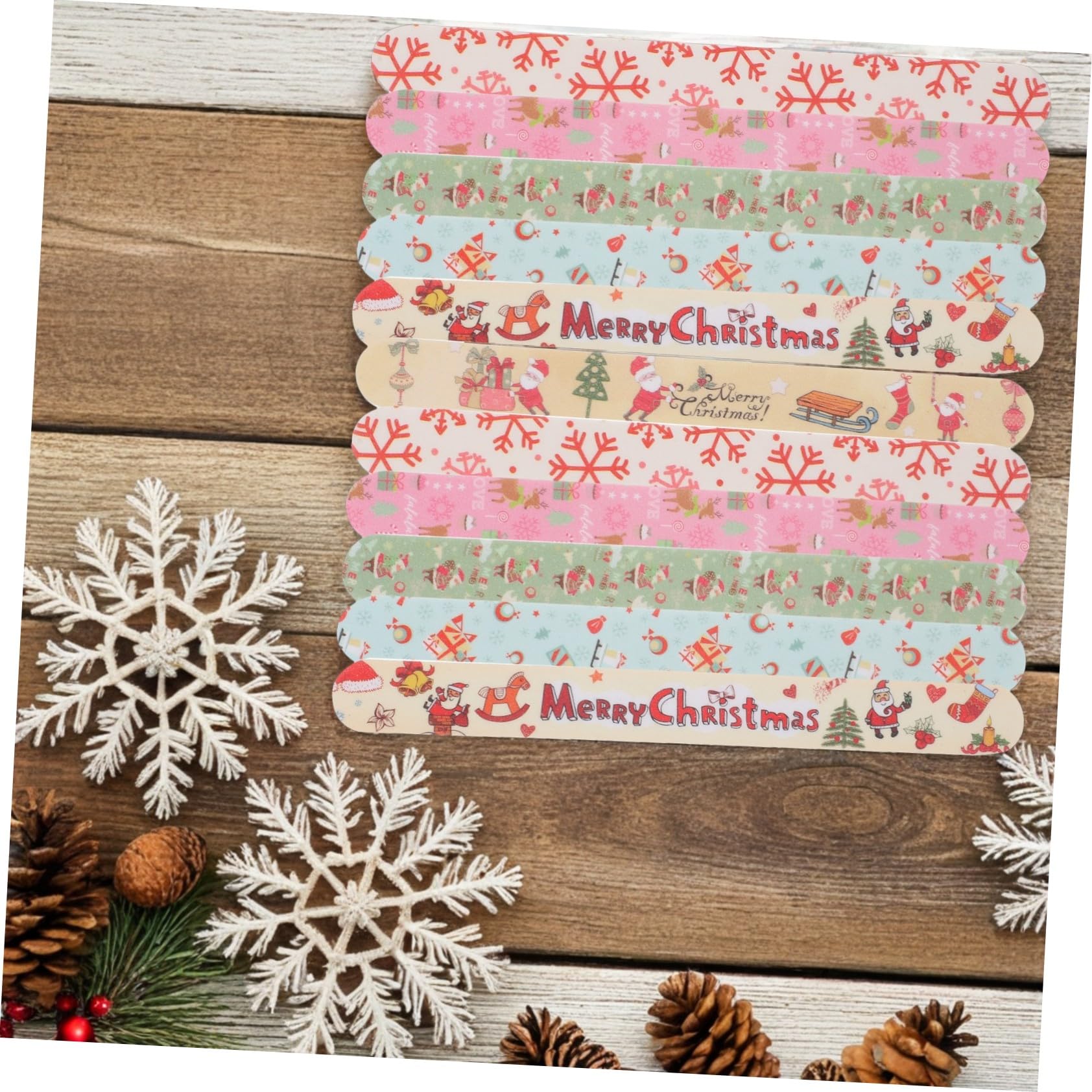 Anneome 24 Stück Teiliges Weihnachts-nagelfeilen EVA Doppelseitige Nagelfeilen für Fingernägel Einfache Polierfeilen Geeignet für Natürliche und Künstliche Nägel Maniküre-tools für Zuhause