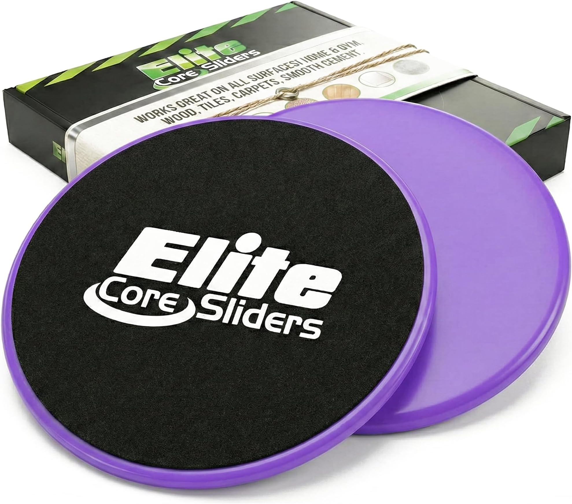 Elite Sportz Sliders for Working Out, 2 Dual Sided Gliding Discs for Exercise on Carpet & Hardwood Floors, Compact Core Gliders for Home Gym - Fitness Equipment & Full-Body Workout Accessories