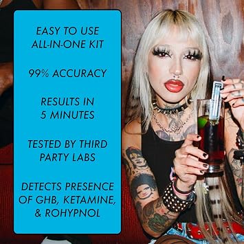 Drink Spiking Test Kit 2.0 Overdrive Defense 2 Pack 99% Accuracy Beverage Safety Test Fast Results in 5 Minutes Easy to Use, Portable Protection Tool, Bar Essential