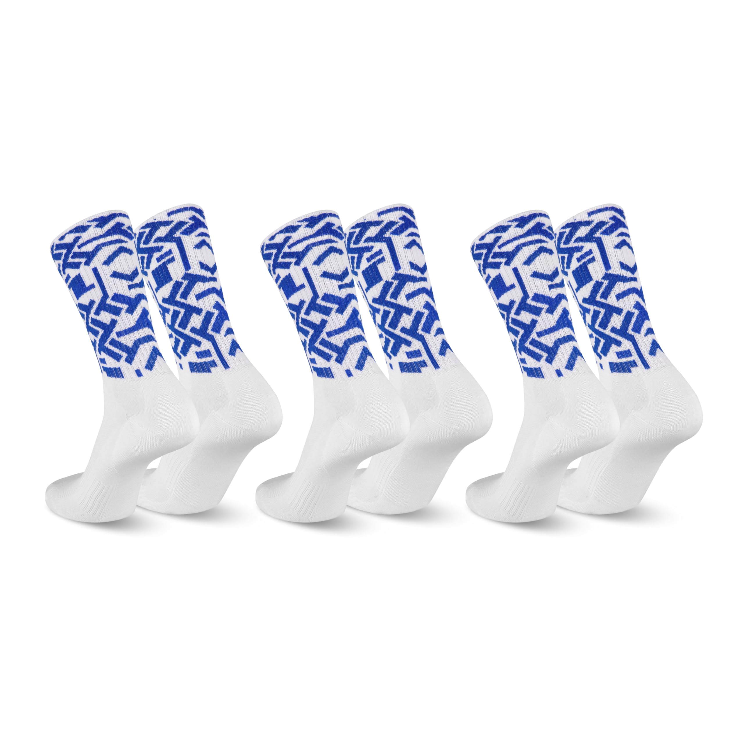 Splends Cotton Tennis Socks for Men and Women in White and Blue, Ideal for Tennis, Sports, Hiking, Work or Leisure