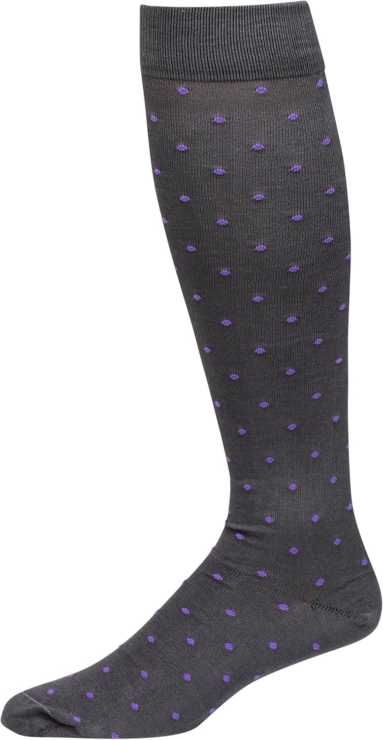 Cotton Patterned Over the Calf Dress Socks, Knee High Men’s Dress Socks, Made in USA by Boardroom Socks