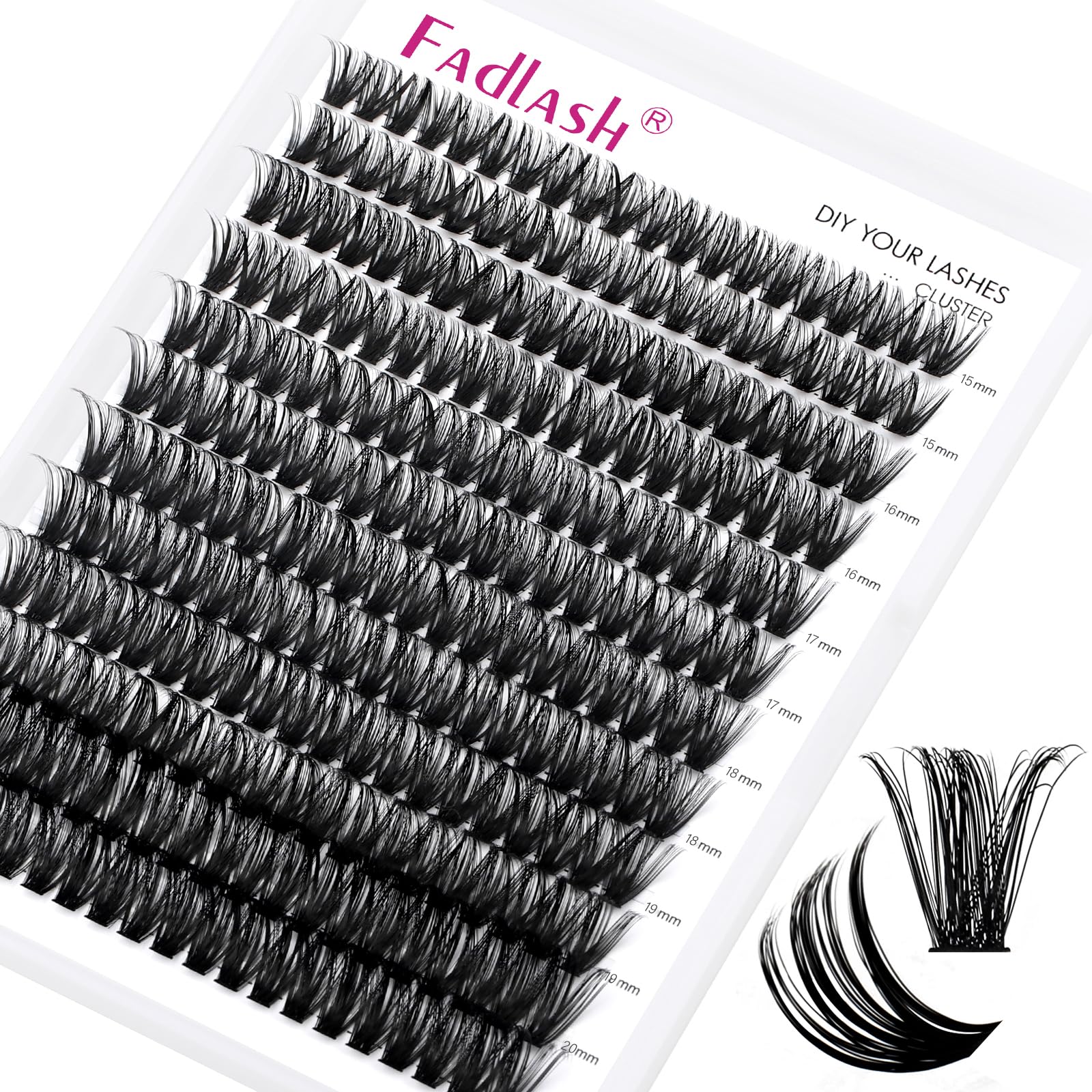 FADLASH Lash 120pcs 0.07mm D Curl 8-16mm 40D Mixed Trays Customizable DIY Eyelash Extensions for Beginners — view 150
