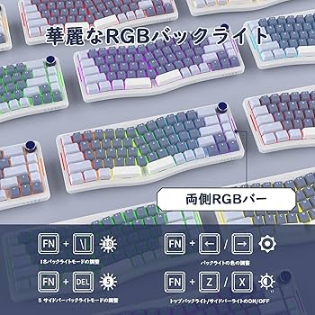 Amazon | AKS068 ゲーミングキーボード アリスレイアウト 68キー