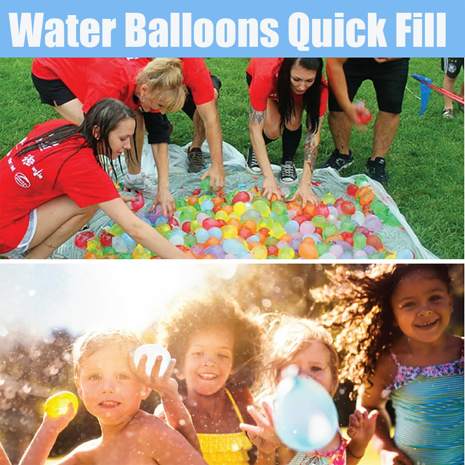 Water Balloons Quick Fill – 1000 Pack Summer Outdoor Party Toys for Kids Ages, Water Balloons for Garden Backyard Splash Pool Play, for Boys Girls - 5