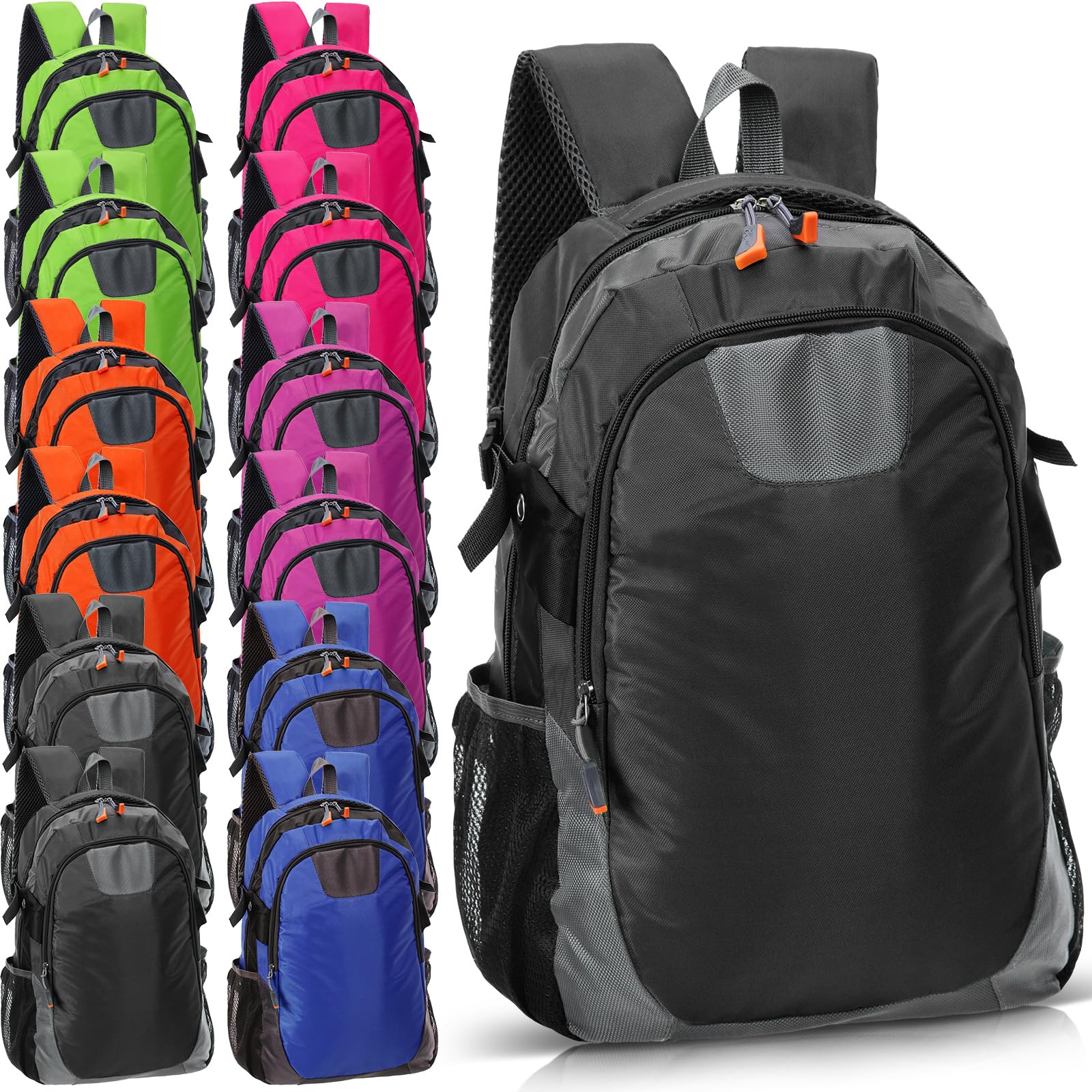 Clysee 24 Pieces 17 Inch School Backpack Bulk Classic Student Bag Bulk for Back to School Supplies Donation, Charities
