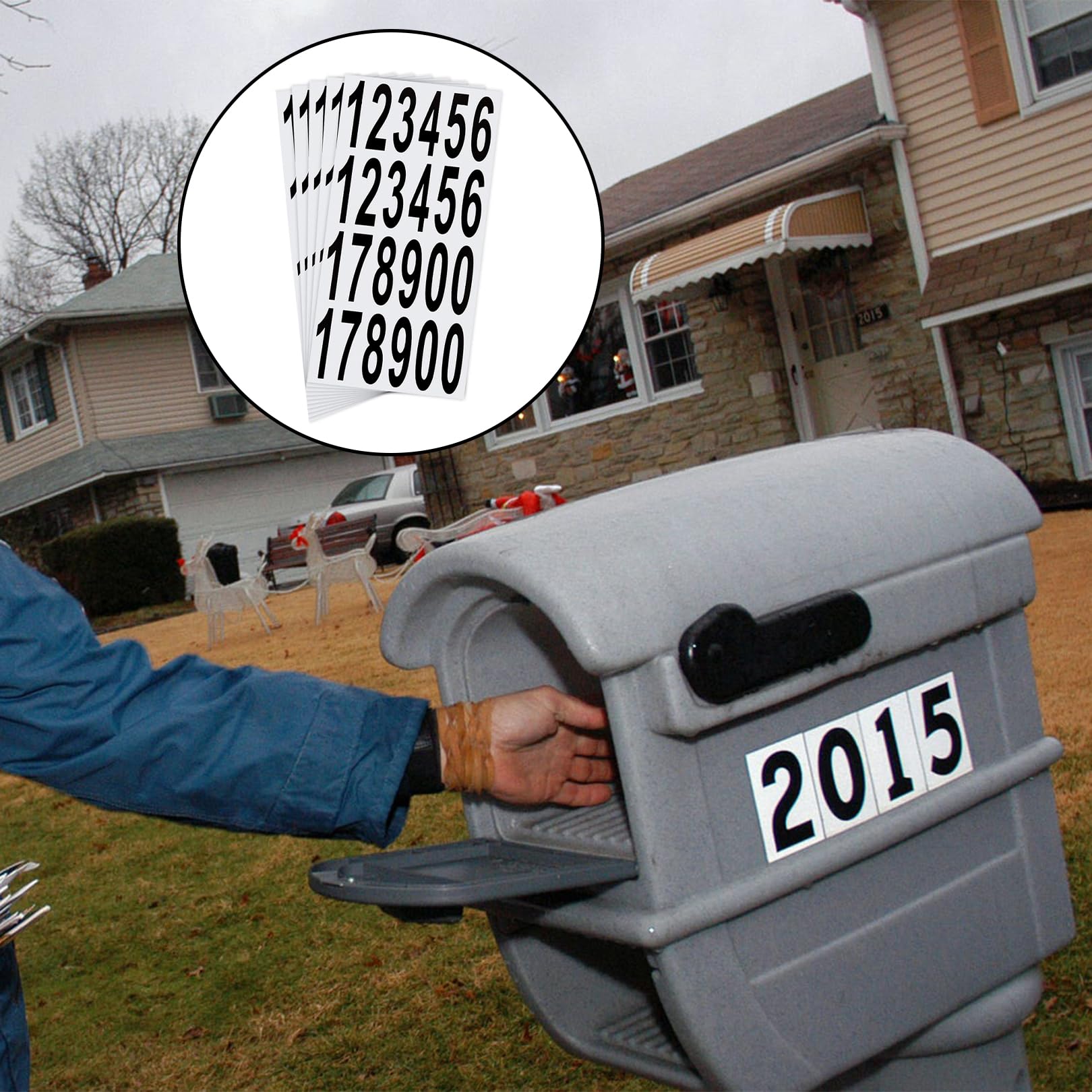 Adesivi Numeri Per Cassette Postali - 15 Fogli, Nero, 7.6 Cm, Impermeabili - Foto 3