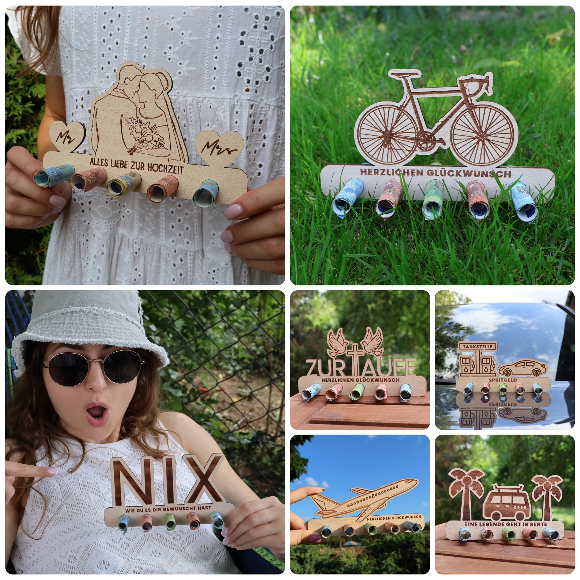 ZUKLA Petit Emballage Pour Cadeau D'argent - Cadeau De Voyage - Cadeau Pour Campeur, Camping-car - Tirelire De Caravane - Fabriqué à La Main