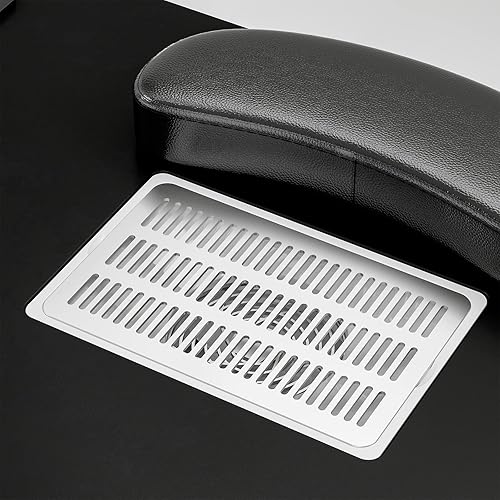 Miniatura 6 de Paddie Mesa de manicura estación de mesa de uñas con marco de acero estación de trabajo de salón de belleza con ventilación eléctrica de corriente