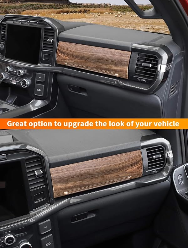 Savadicar Upper Glove Box Trim Cover for 2021-Present Ford F150, Wood Grain Finish Dashboard Overlay Accent, Interior Decorative Accessories by Savadicar - Image 7