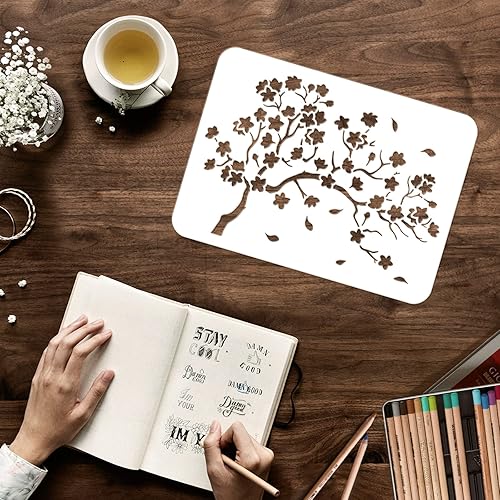 Miniatura 10 de FINGERINSPIRE Clematis - Plantilla clásica de 11.7 x 8.3 pulgadas, plantillas clásicas de flores para bordes de pared, plantillas de pintura de