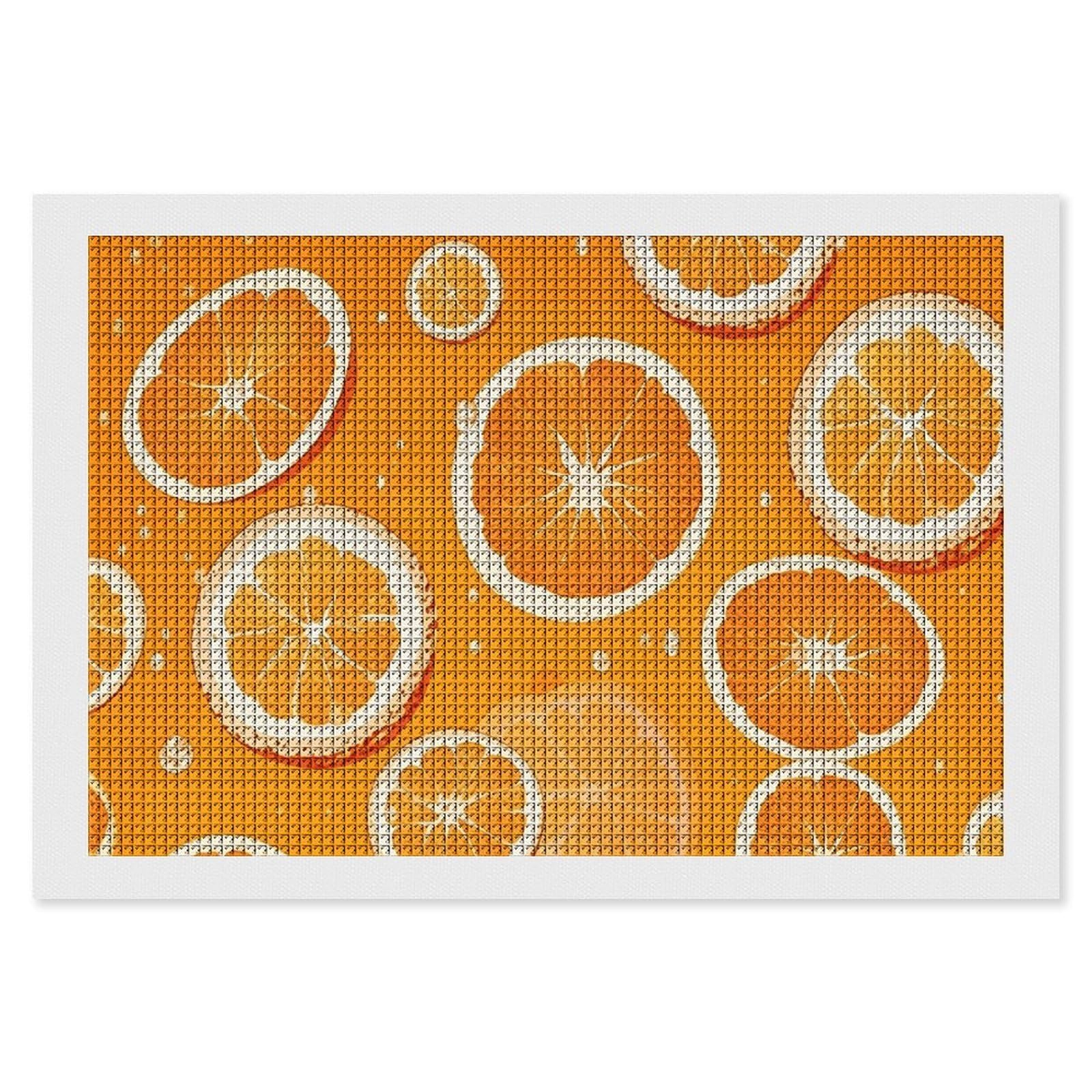NONHAI Diamond Painting Kits for Adults - DIY Diamond Art Kits for Beginners - Full 5D Paint Drill Diamond Dots Paintings- Orange Slices Diamonds Pictures Gem Art and Craft Wall Decor 8"x12"