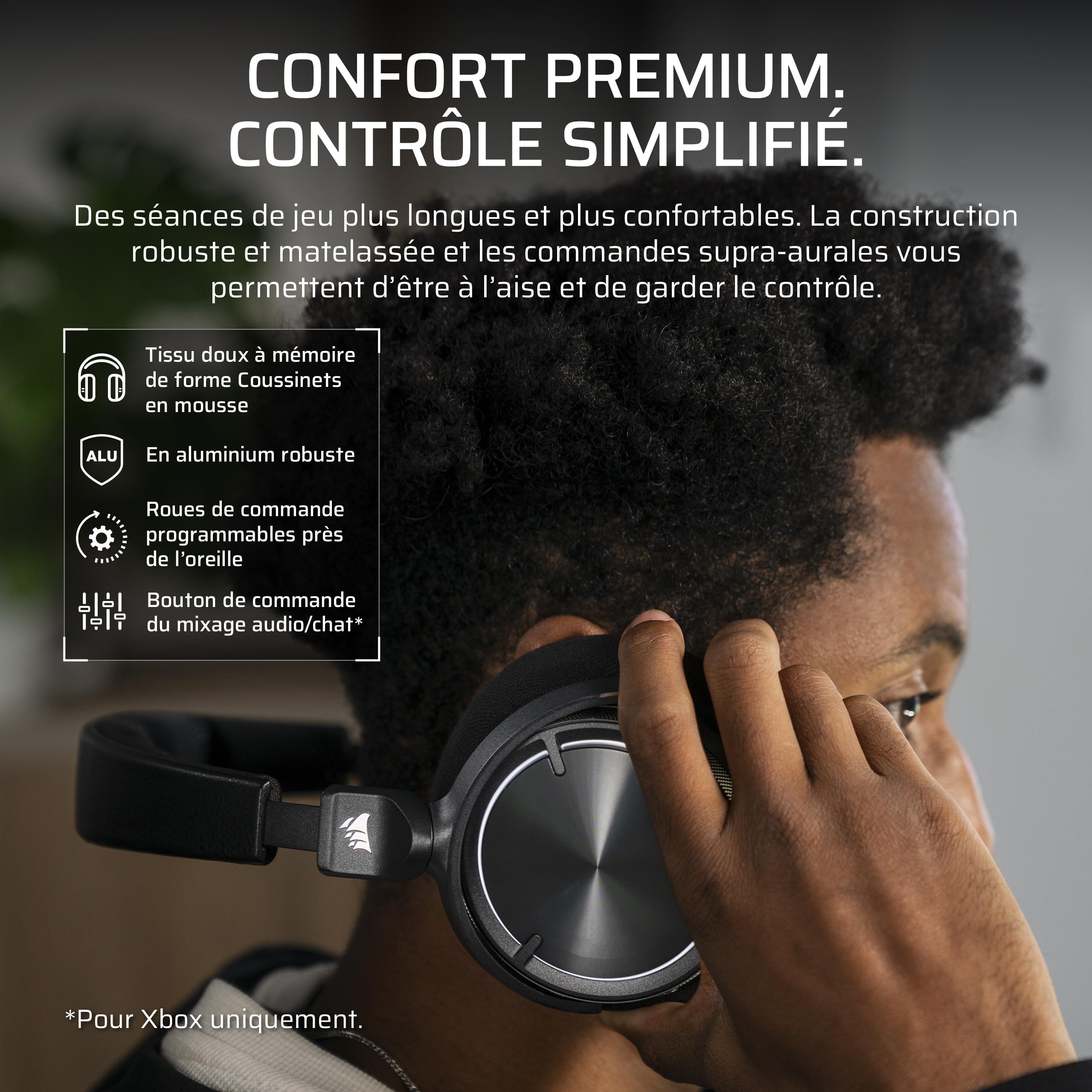 Corsair Virtuoso Max sans Fil pour Xbox Casque de Jeu – Carbone | Bluetooth, Dolby Atmos, L'annulation Active, Microphone Qualité Radiodiffusion, pour Xbox, PC, Mac