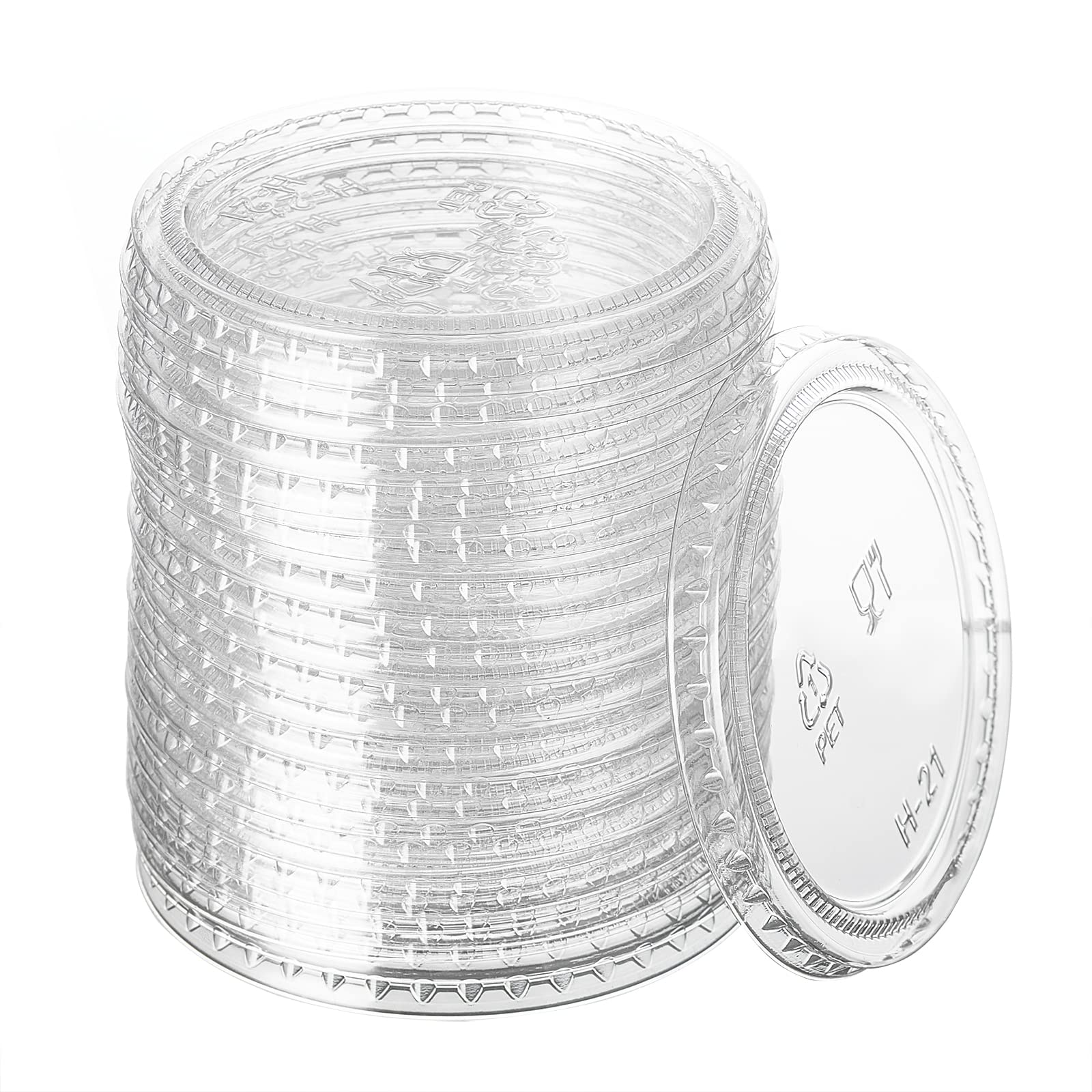 CIAO! Tapa de PET transparente para tazas de porciones de 3.25, 4 y 5.5 onzas, 74 mm de diámetro (caja de 2.500)