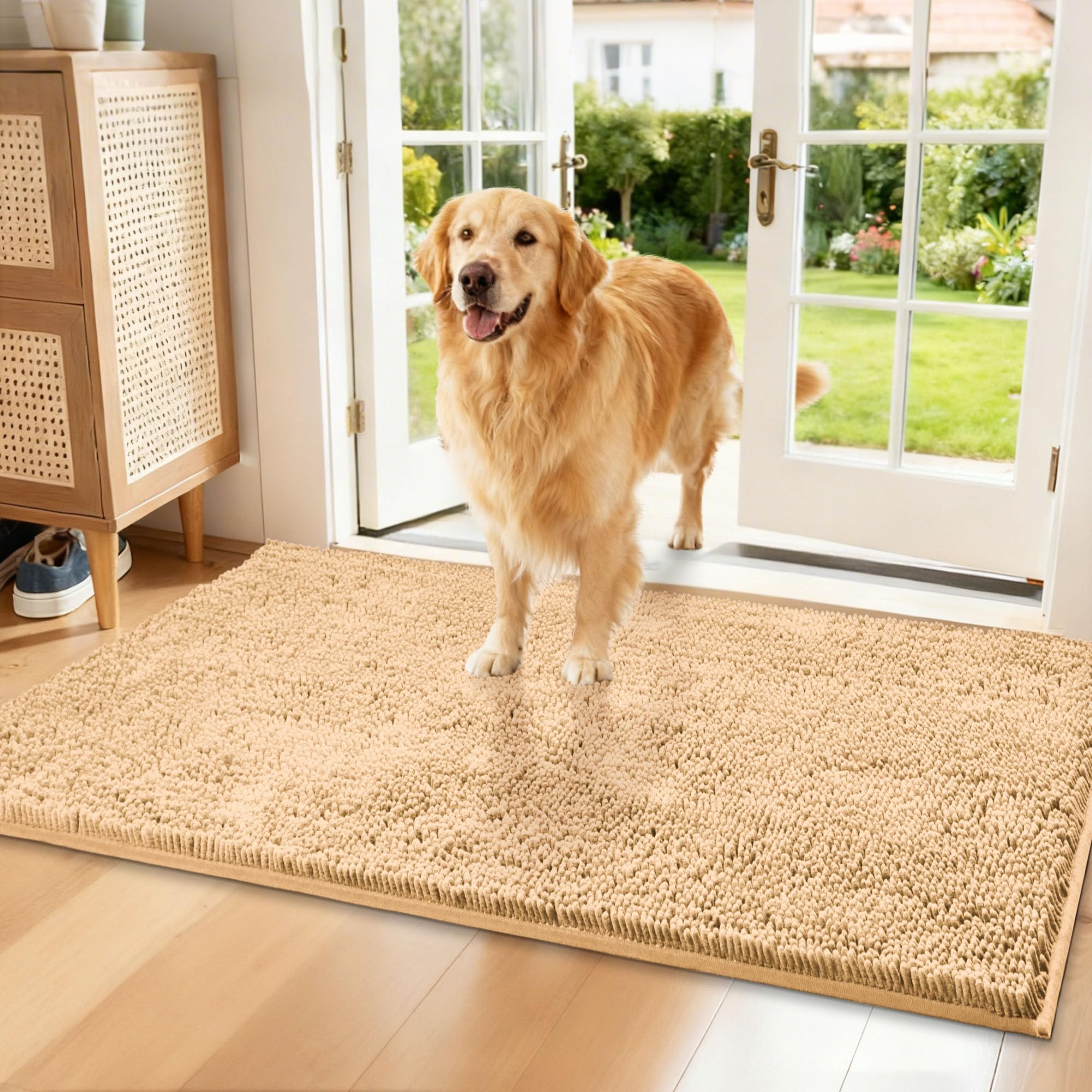 Naturei Chenille Door Mat Beige 36x48