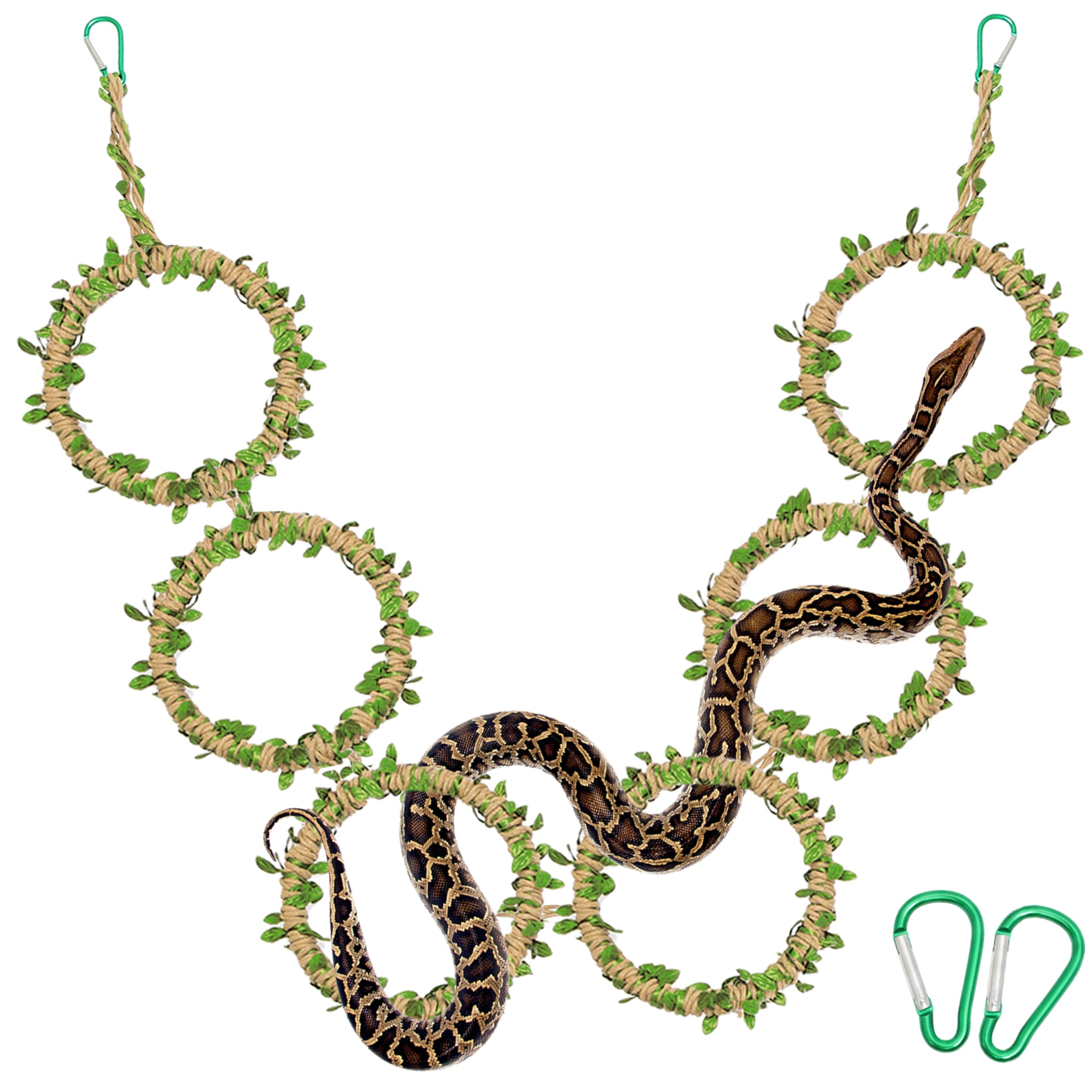 Snake Climbing Rings for Ball Python & Corn Snake, Enrichment Pet Toys Reptile Tank Cage Decor Habitat Accessories for Terrarium, Bearded Dragon, Chameleon, Lizard, Parrot