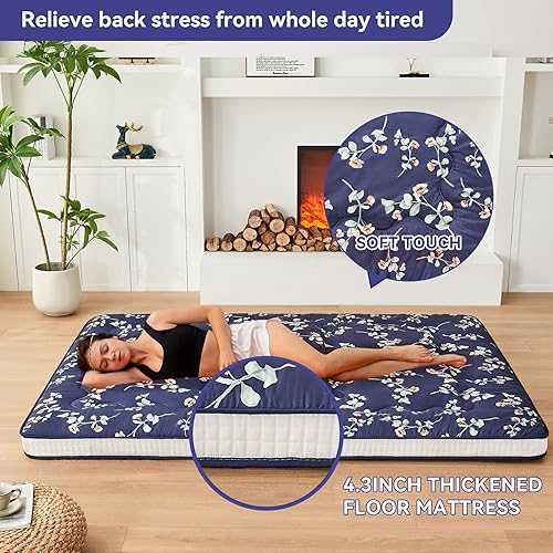 Miniatura 4 de Dr.Futon Colchón de futón japonés extra grueso plegable enrollable para invitados, tumbona y Tavel