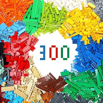 Lekebaby Building Bricks, 300 Pieces Classic Building Blocks Refill Packs Compatible with All Major BrandsNo Baseplates Included, Construction Gifts Presents for Boys Girls 6 Years Old and Up