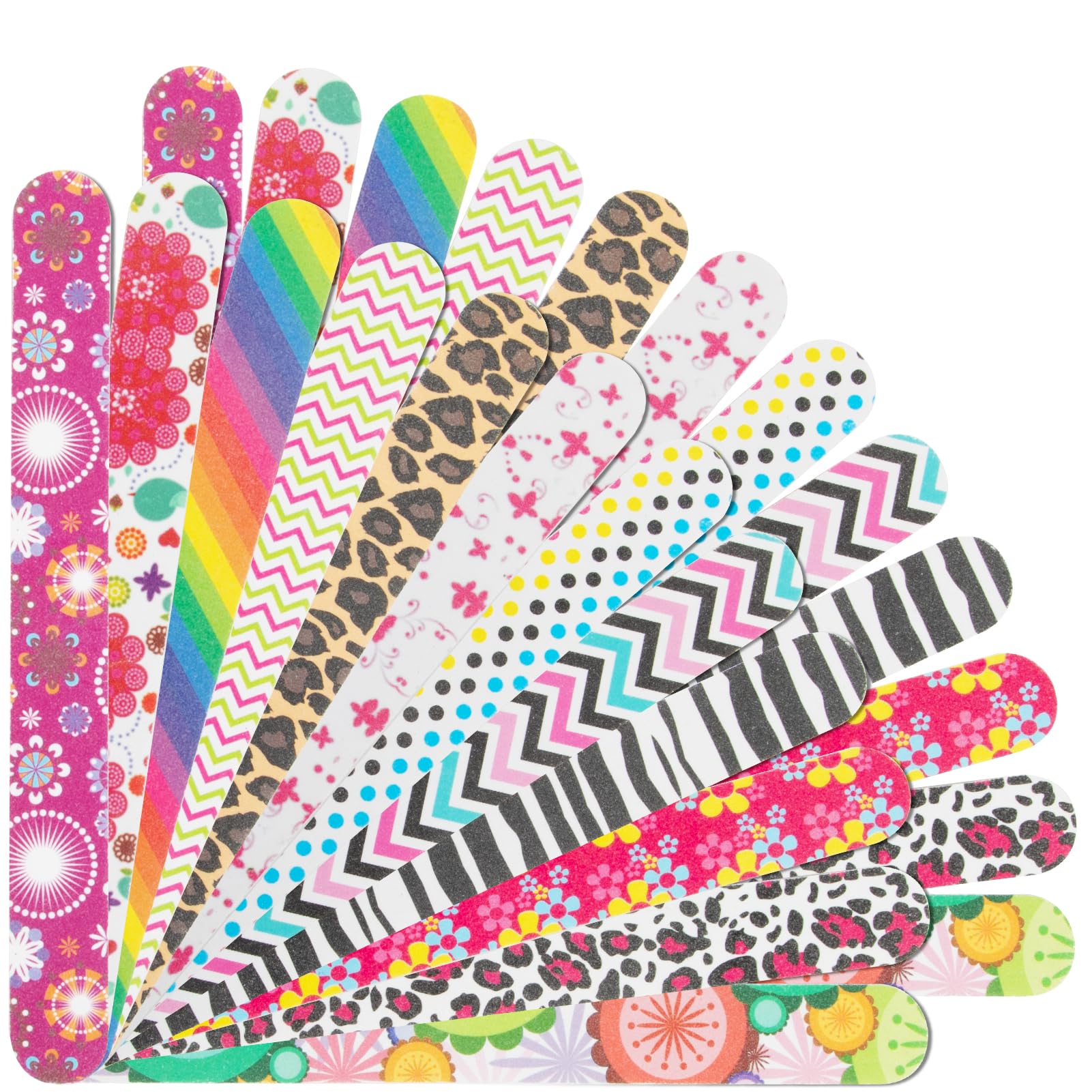 24PCS Nail File, Colorful Emery Board 180 Grit Professional Nail File