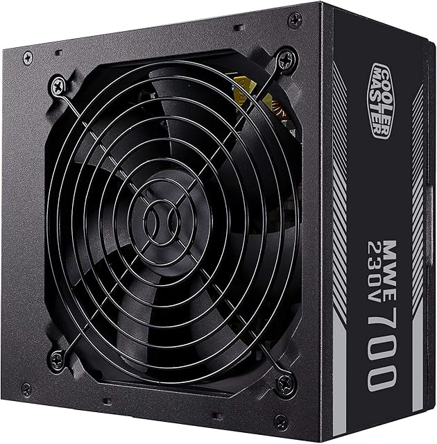 Cooler Master MWE 700 White 230V V2 Zasilacz PSU - Certyfikat EU 80 PLUS 230V, Cichy Wentylator 120 HDB, Obwód DC-DC oraz Technologia LLC z Pojedynczą Linią +12V - Wtyczka EU, 3 Lata Gwarancji