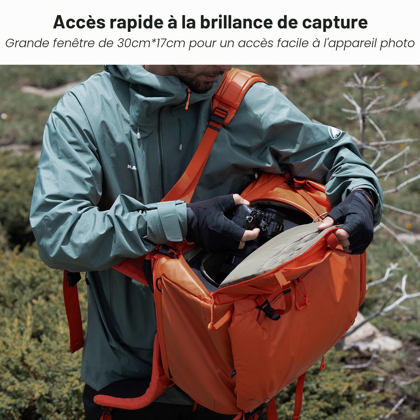 PGYTECH L Sacoche pour Appareil Photo, Pochette étanche pour Objectif Sac pour Photographes, étui de Transport D'objectif Léger avec Cloison épaisse pour sans Miroir