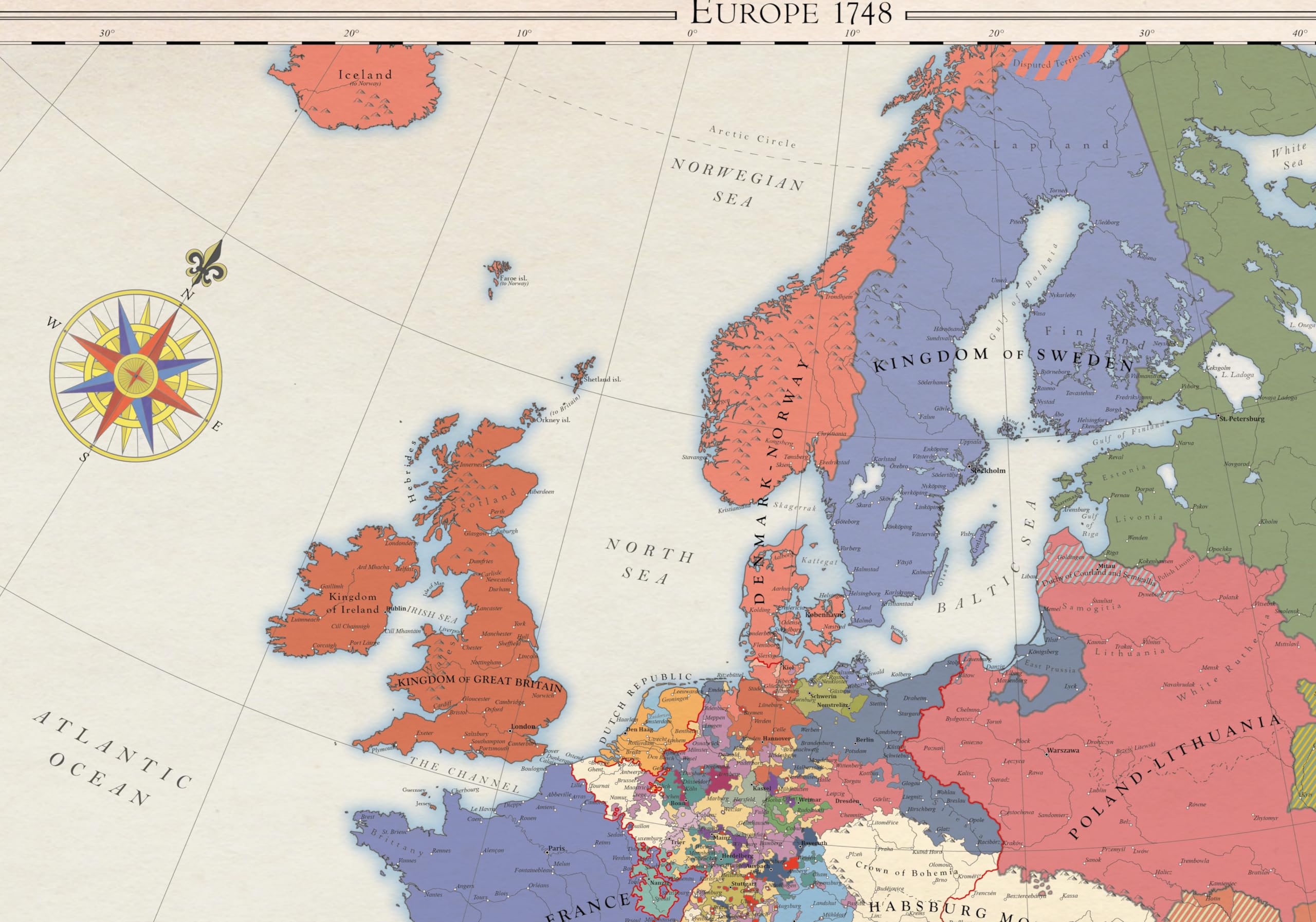 Europa 1748, Mapa Histórico (100x70cm)