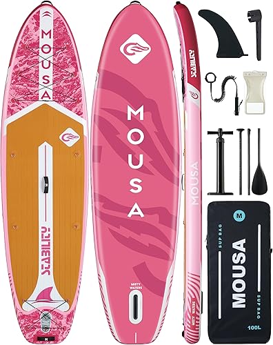 Miniatura 8 de MOUSA 11'×34" Extra Wide Inflatable Stand Up Paddle Board, Stable Ultra Wide SUP for 2 PeopleFamily wShoulder Strap, 1600D Backpack, All-Round Sup