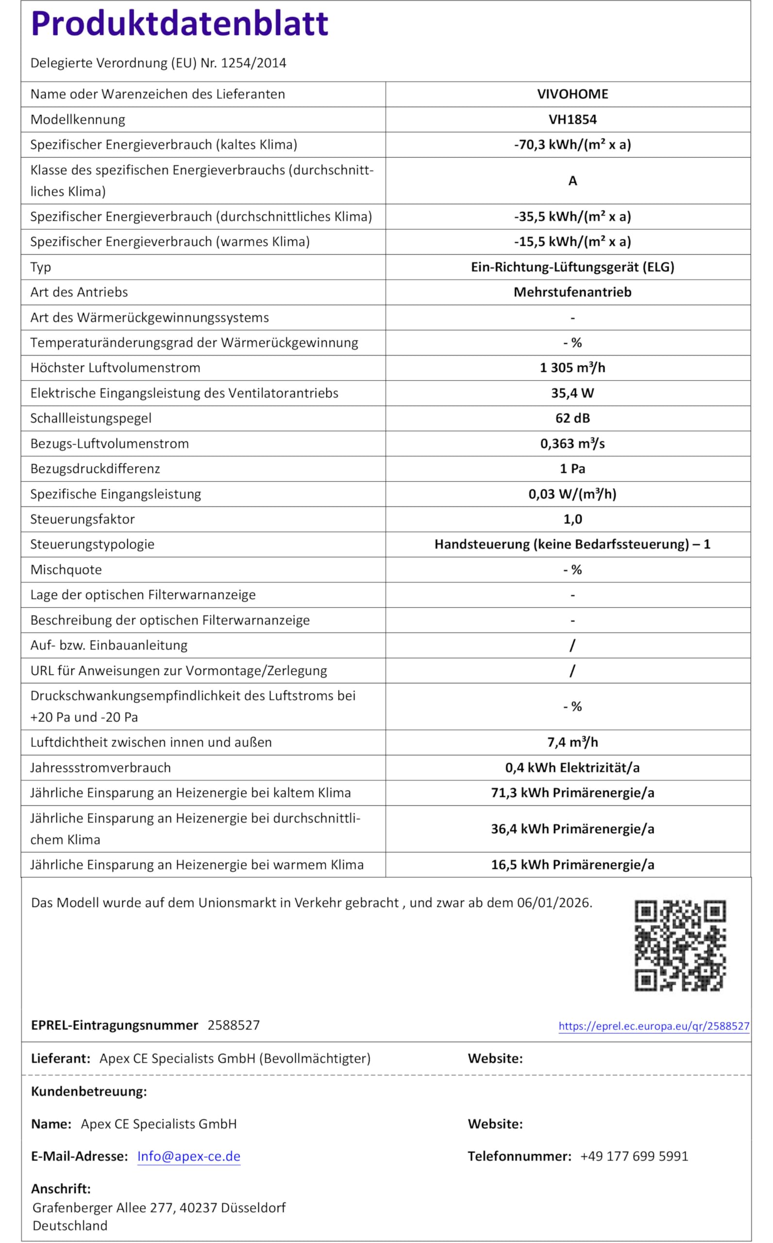 VIVOHOME 300mm Abluftventilator Industrie Wandventilator EC Motor 1305m³/h Timer Einstellbare Geschwindigkeit