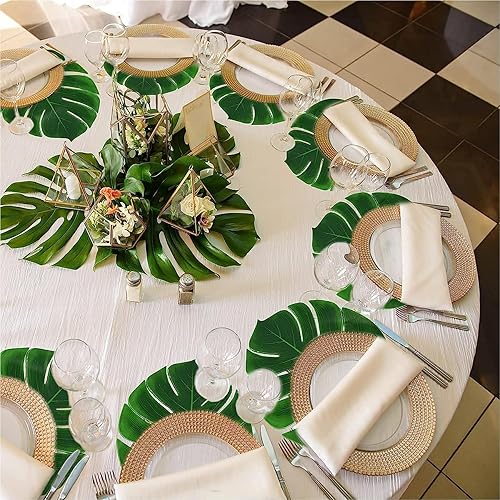 Miniatura 3 de 12 hojas de palma artificiales tropicales hojas de palma de Monstera hojas de safari sintéticas, hojas falsas hawaianas Luau fiesta, selva, playa,