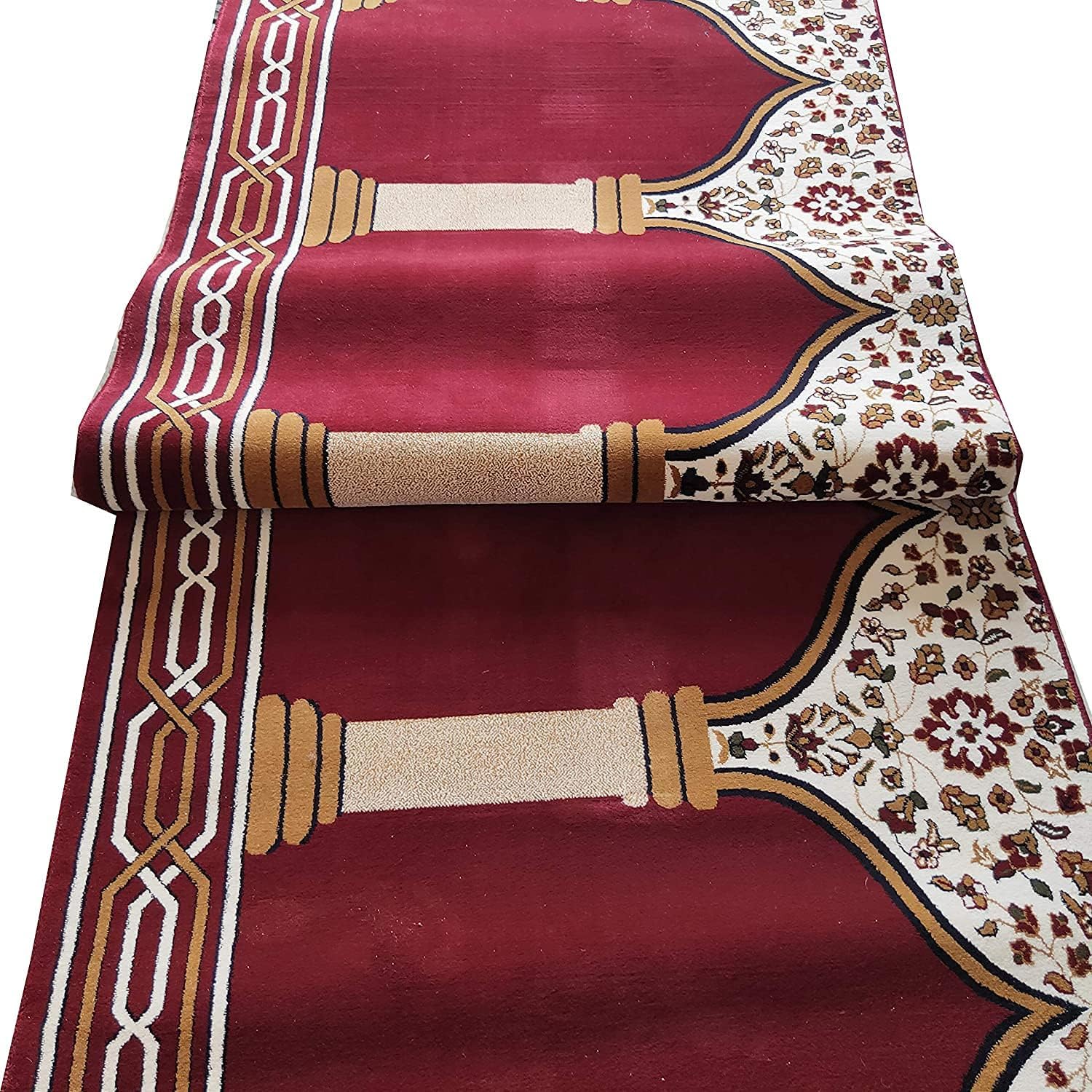 Carpet Mahal Washable Zanamaz Rolls for Prayer and Hall Size 4x15 feet Runner 1 inch Thickness (Multi)