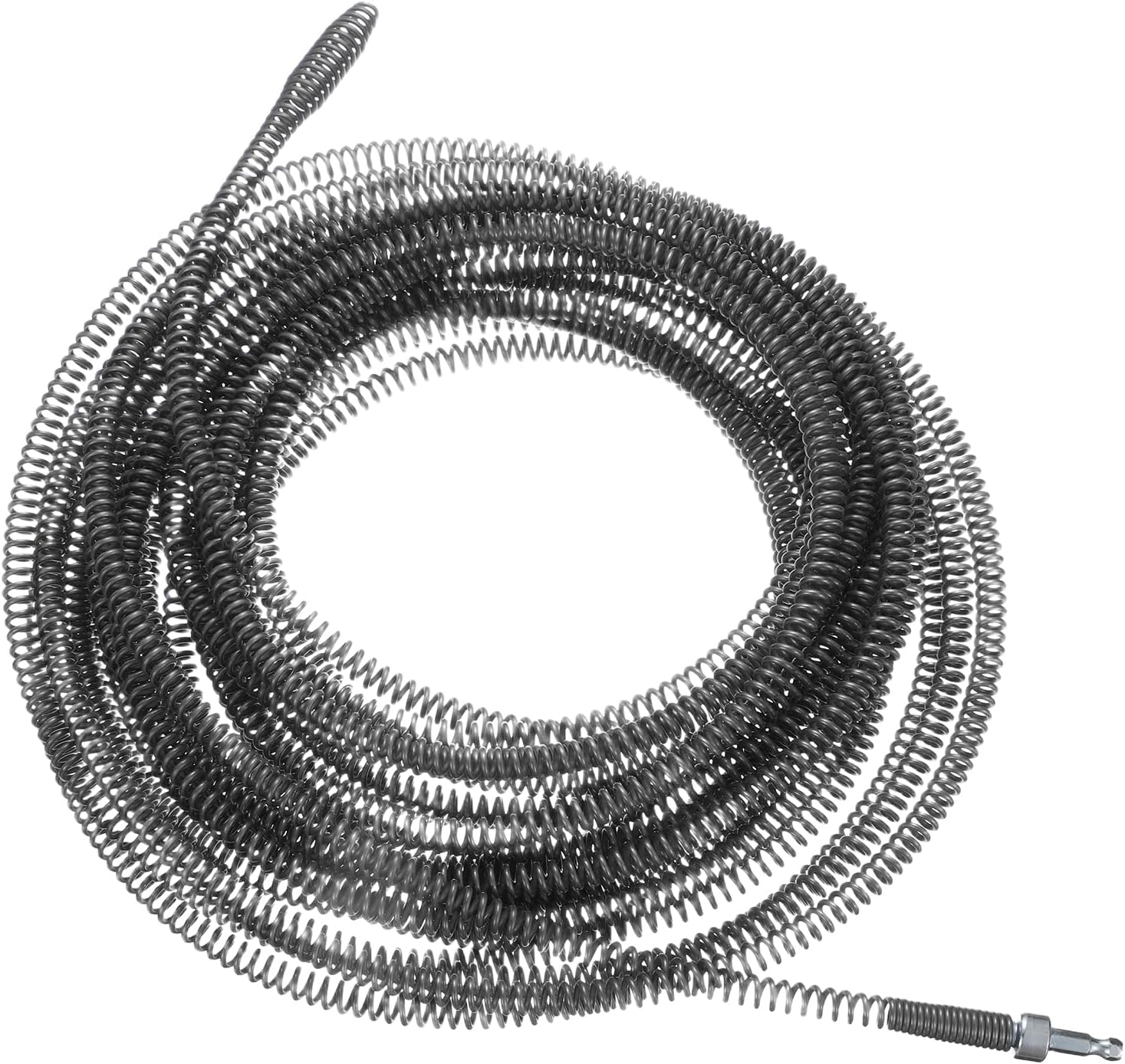 HARFINGTON Drain Cable 2/5" (10mm) Dia. 49ft Drain Cleaning Auger Cables with Drill Connector Flexible Spring Unclog Hair for Bathroom Kitchen Toilet Bathtub Sewer Sink