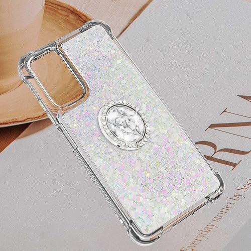 Miniatura 6 de CCSmall Funda con purpurina para Xiaomi Redmi Note 11 4G con soporte para anillo, Bling Sparkle Flotante Líquido Suave TPU Cojín Moda Transparente
