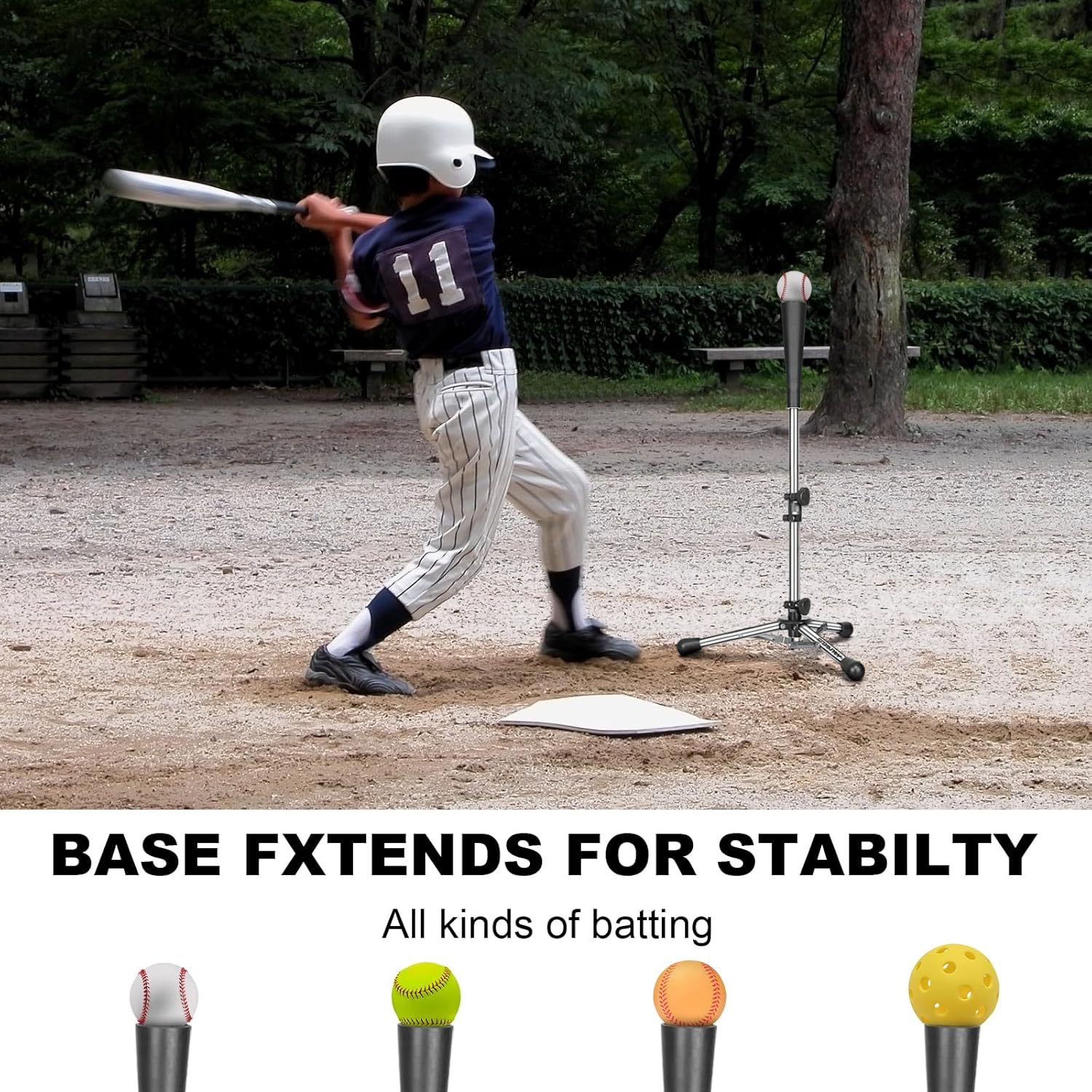 Baseball Tee Batting Tee Softball Tee Portable Travel Hitting Tee,Easy Adjustable Height,Stable Tripod Stand
