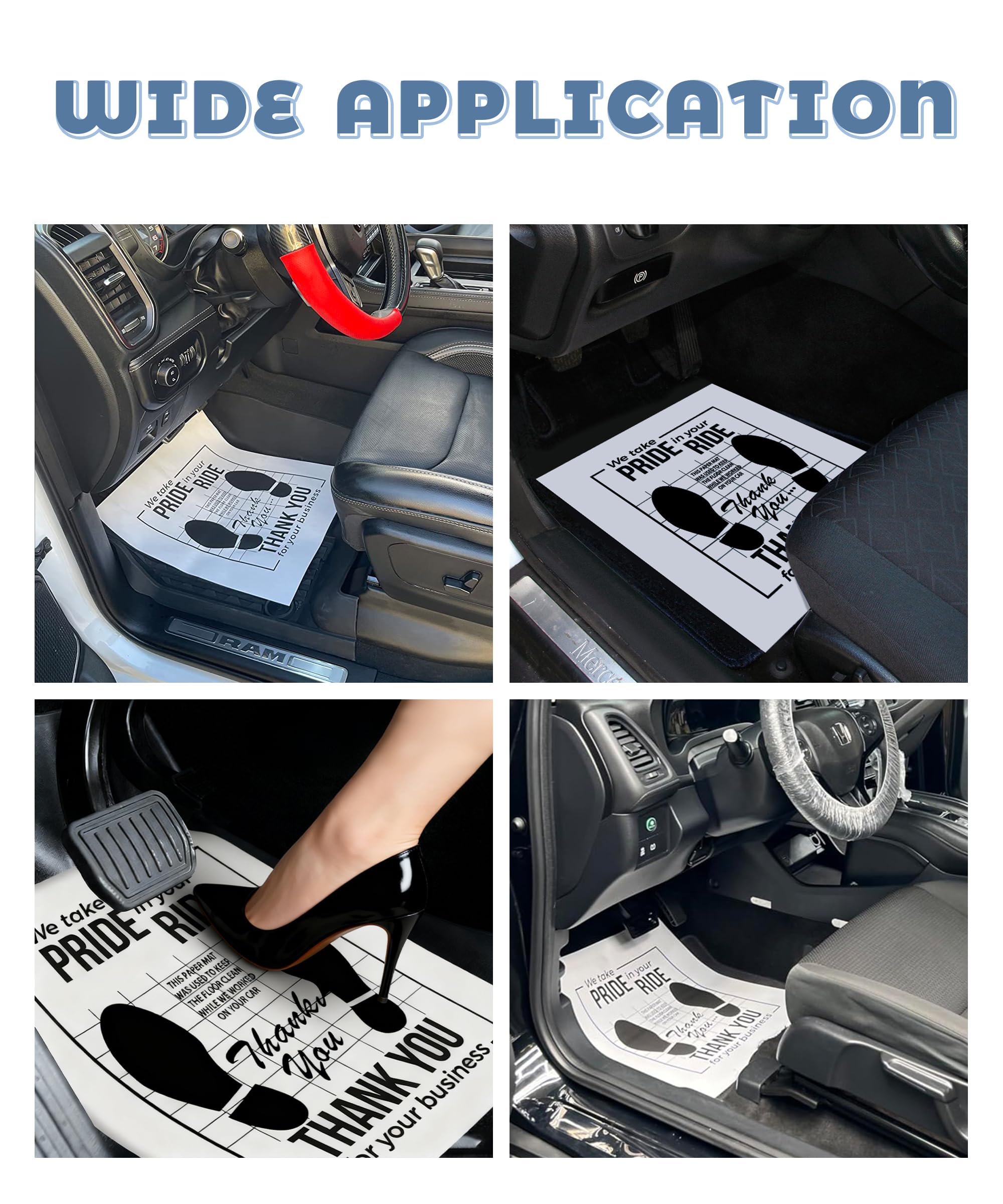 UNLRAE Paper Floor Mats for Cars Car Accessories Paper mats for Car Detailing Disposable Floor Mat Temporary Auto — view 6