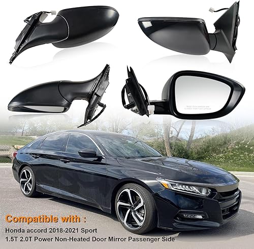 Miniatura 5 de Espejo de puerta lateral derecha del pasajero para Honda Accord LX, Sport 2018-2022  Energía  señal de giro sin calefacción que coincide con pintura