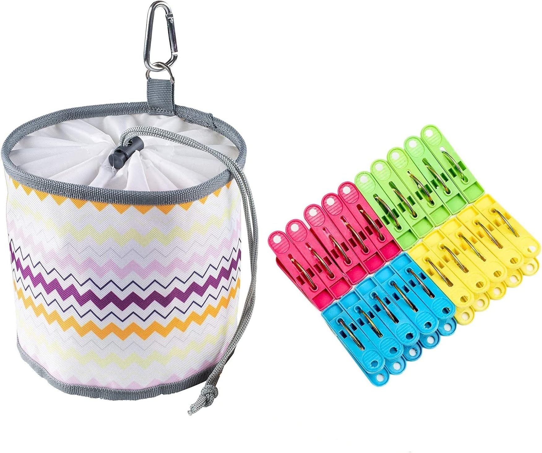 Frank Pressie Large Peg Bag with Hanger Clip Waterproof Weather Resistant Outdoor Pin Clothes Organiser for Washing Line with 40 Plastic Pegs Included