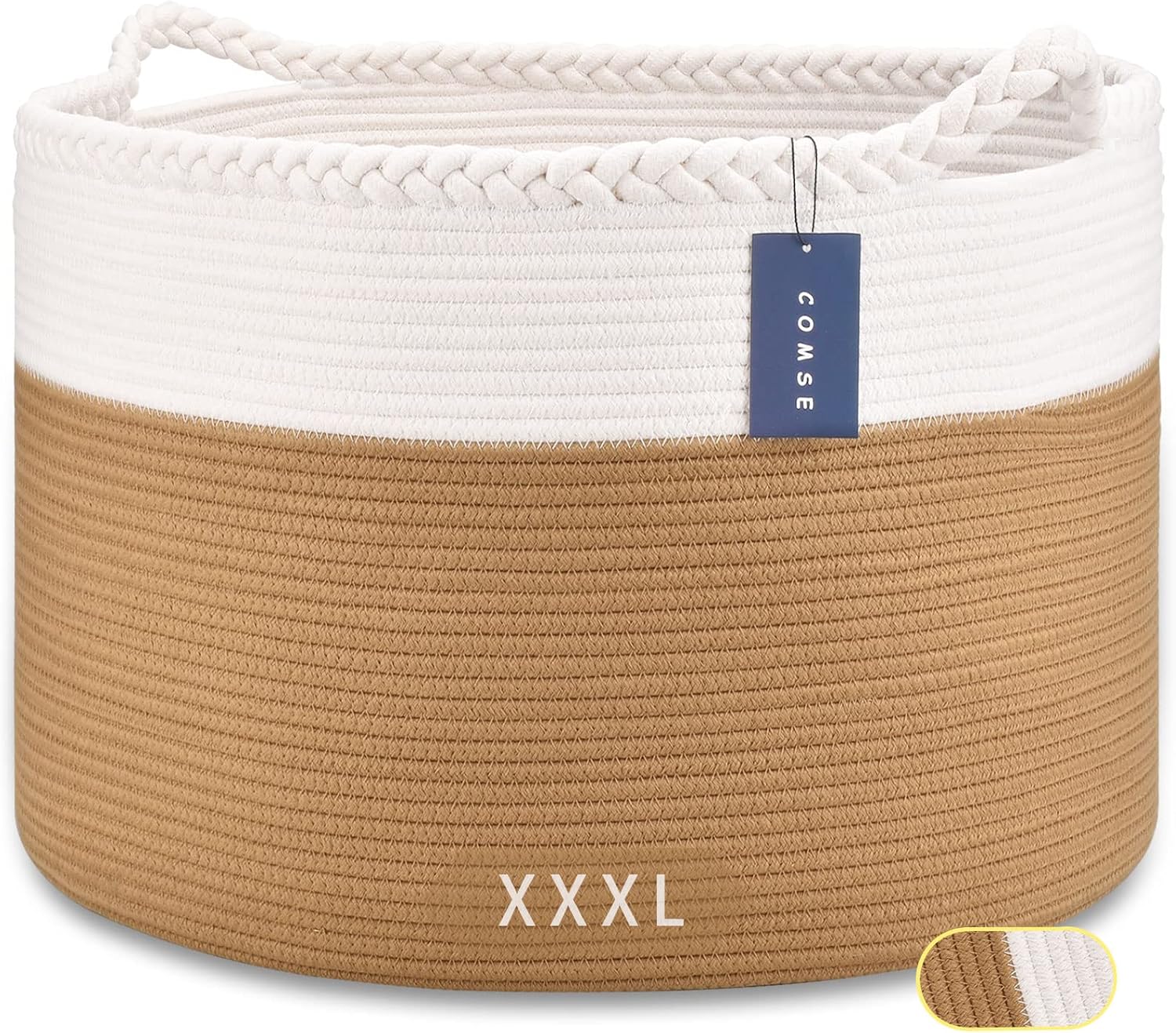 COMSE Extra Large Blanket Basket, Storage Basket, Woven