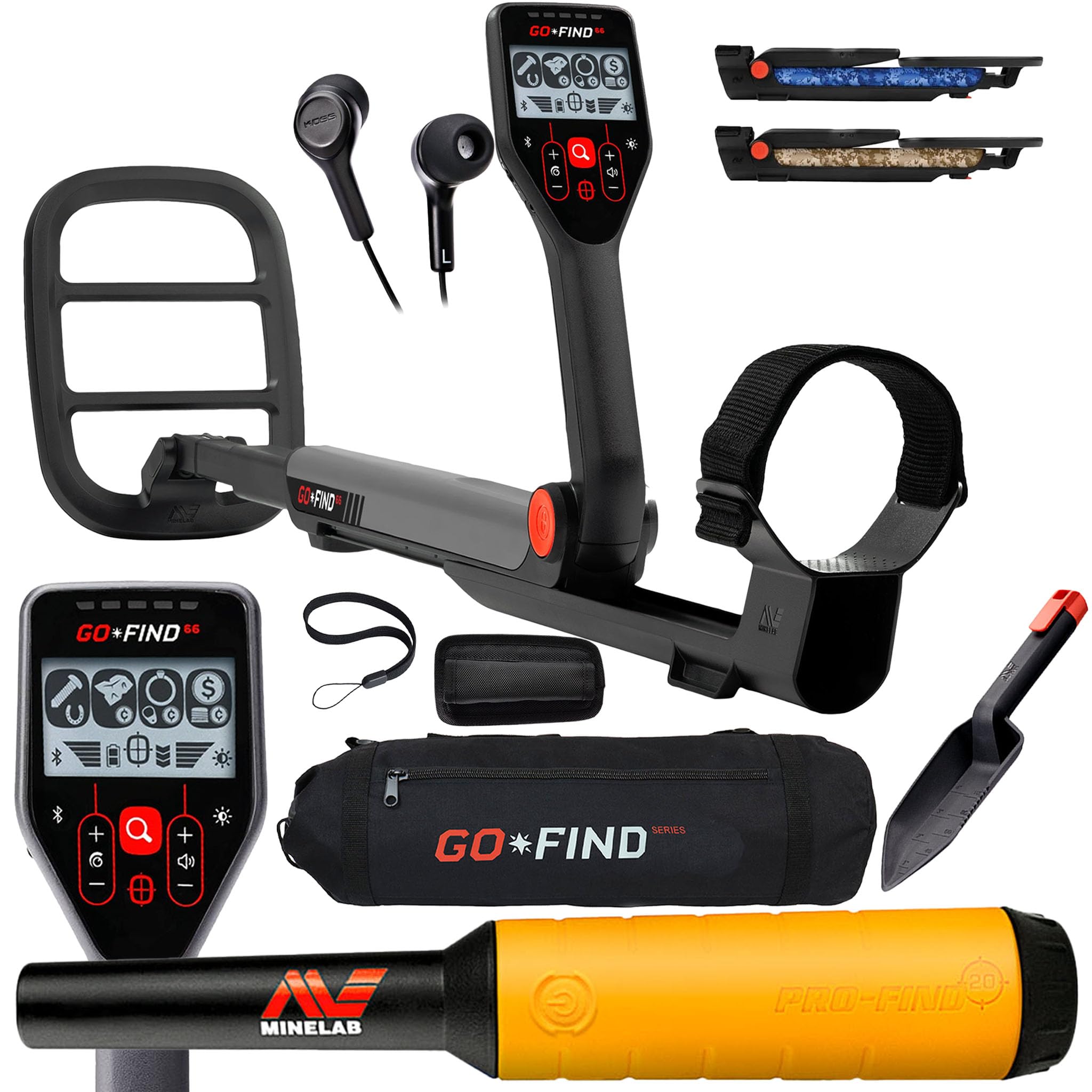 GO-FIND 66 Metal Detector with PRO-FIND 20 Pinpointer & Black Carry Bag
