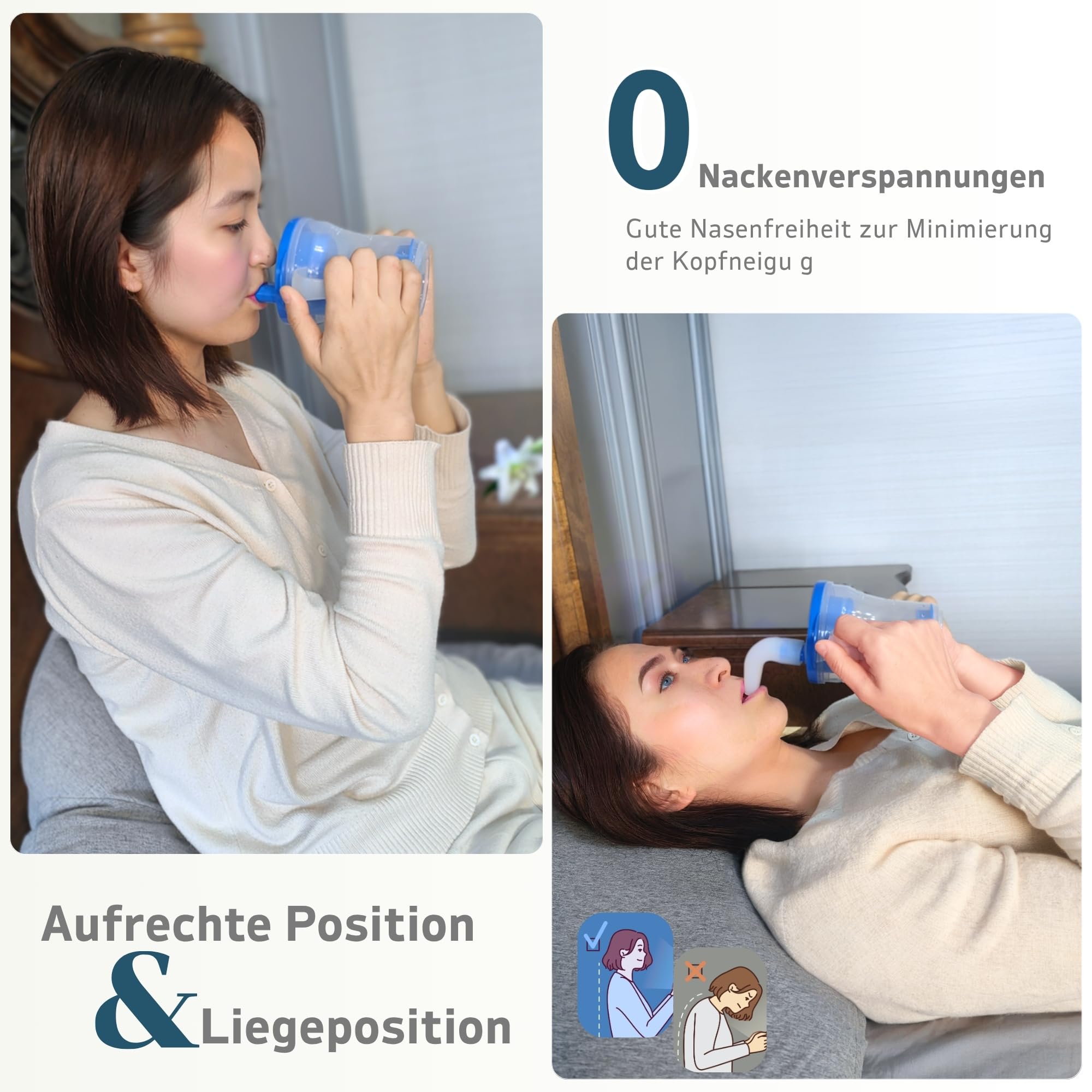 Dysphagie-Trinkbecher für Erwachsene – Medizinischer Trinkbecher mit regulierbarer Trinkmenge (5ml/10ml) – Sicheres Trinken im Sitzen oder Liegen – Ideal bei Dysphagie, Parkinson