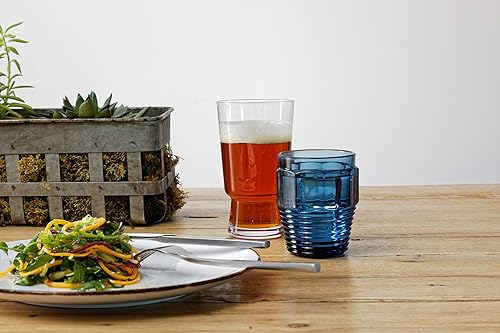 Miniatura 2 de D&V Bolt Barware - Cristal de moda, 11 onzas, azul pizarra