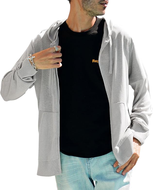 Amazon.co.jp: [JIGGYS SHOP] ジギーズショップ サマーニットパーカー 