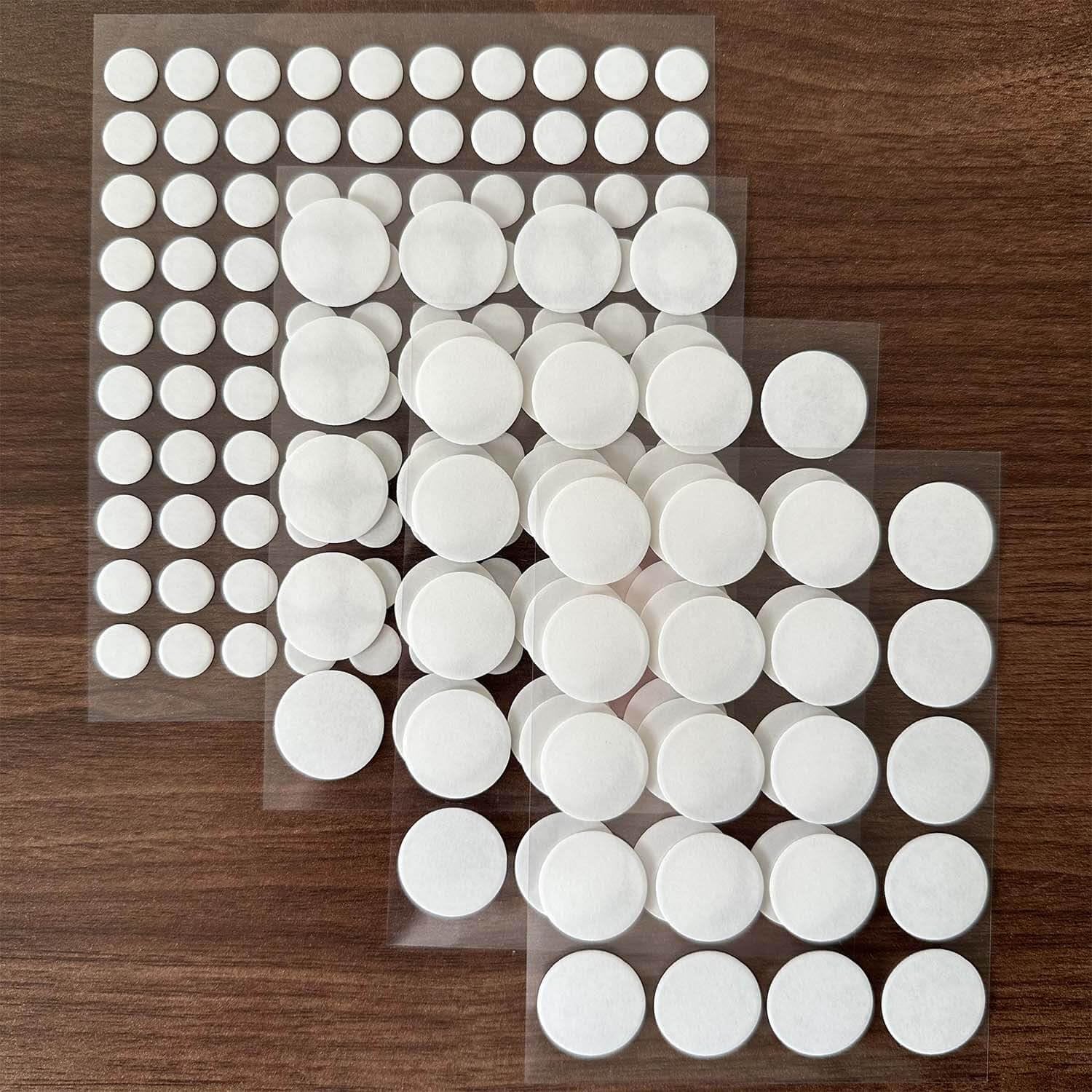 160 cintas adhesivas de doble cara, masilla adhesiva transparente extraíble de doble cara de 10 mm/20 mm, masilla adhesiva sin rastro para colgar en la pared, cinta redonda de dos caras para