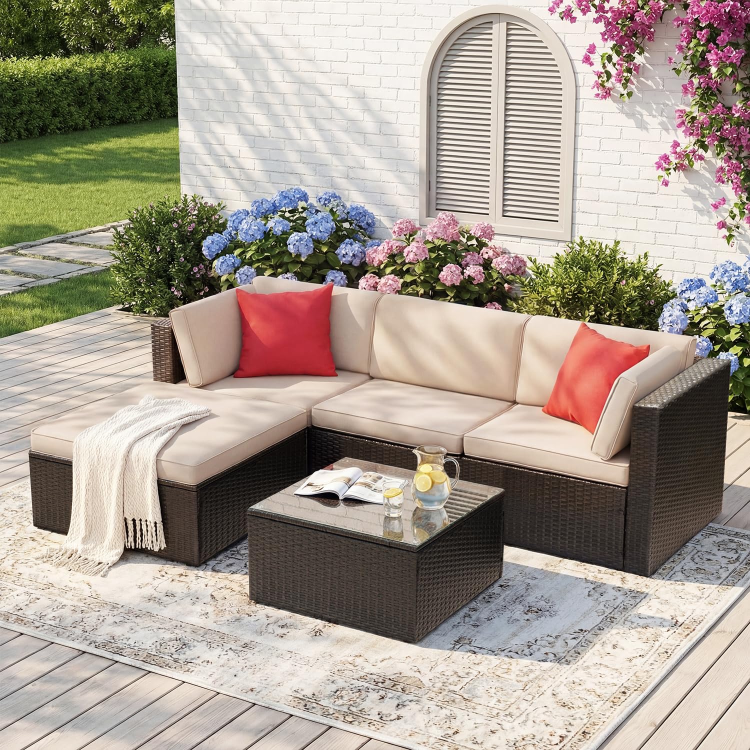 Devoko 5 Pieces Patio Furniture Sets