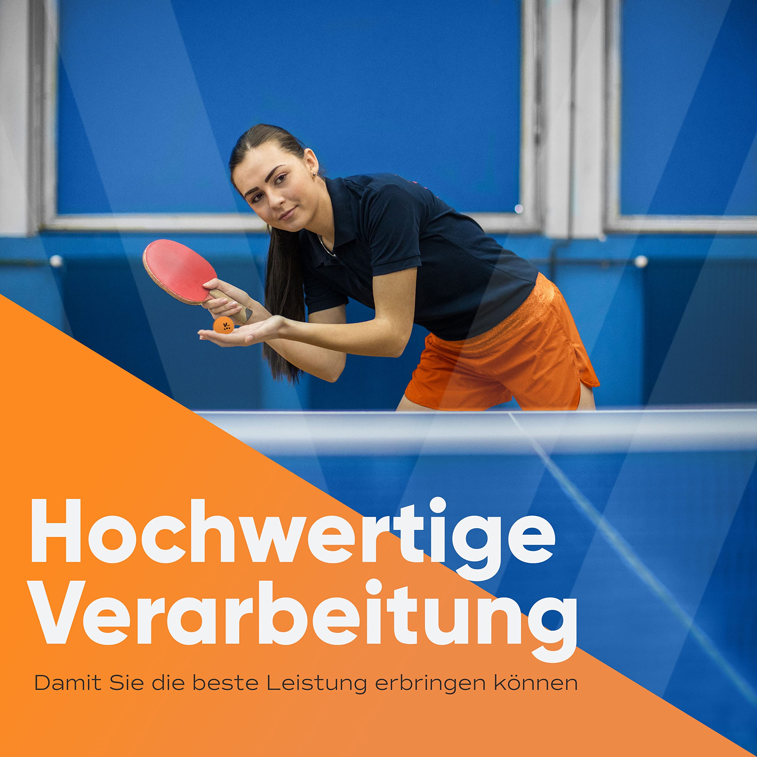 Villkin Pelotas de ping pong 40 mm 24 unidades naranja